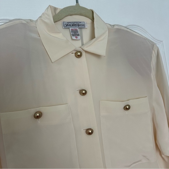 SOLD VTG Saks Fifth Avenue Silk Blouse NWT - Picture 7 of 9